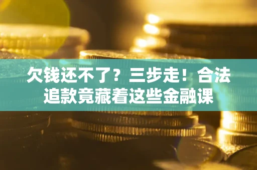 济南欠钱还不了？三步走！合法追款竟藏着这些金融课